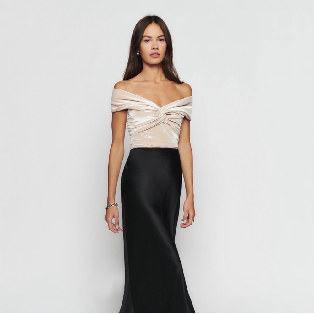 Reformation Ezlynn Top Prosecco Velvet NWT